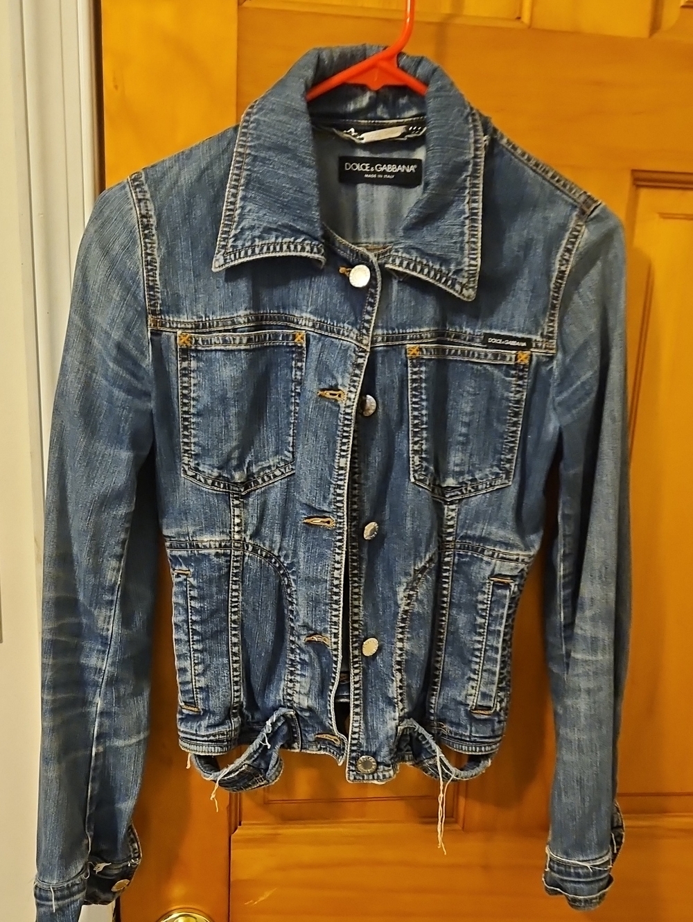 Dolce & Gabbana Distressed Blue Denim Jacket